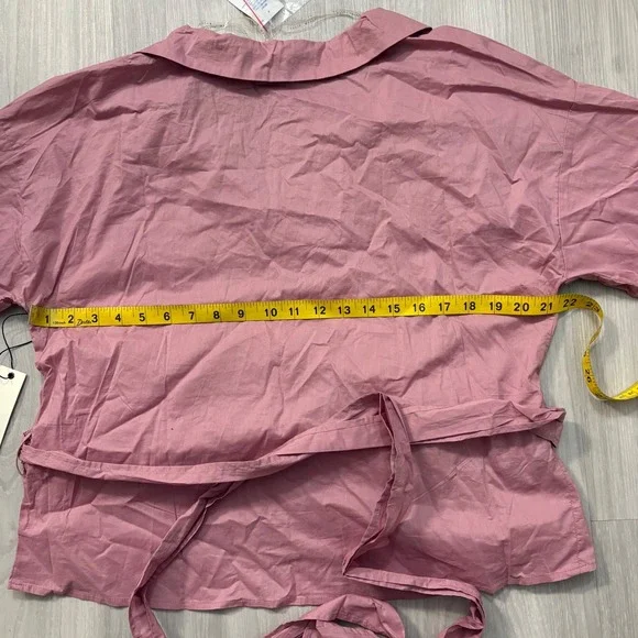 Haute Monde Women Blouse Top Pink Wrap Tie Long Sleeve Made in Vietnam Size 2XL - Picture 9 of 15